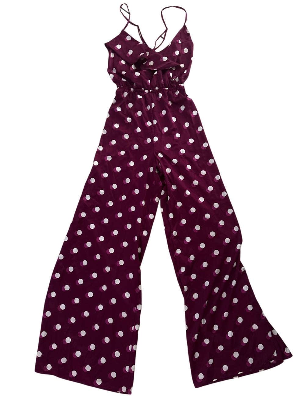 Victoria's Secret Plum Polka Dot Wide-Leg Jumpsuit